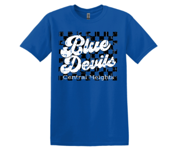 Checkerboard Blue Devils available on tee, long sleeve, crewneck, hoodie, or Dri-fit
