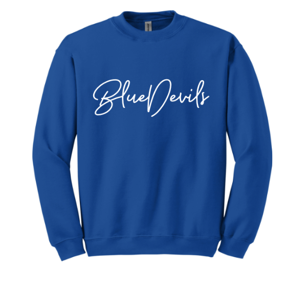 Simply Scripted Blue Devils - tee, crewneck or hoodie