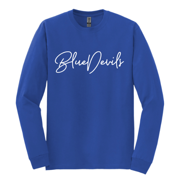 Simply Scripted Blue Devils - tee, crewneck or hoodie