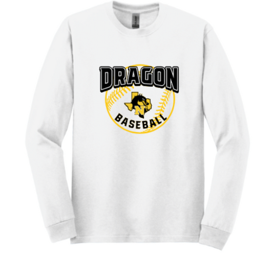 Dragon Baseball Design - Long Sleeve Cotton/Poly or Dri-Fit