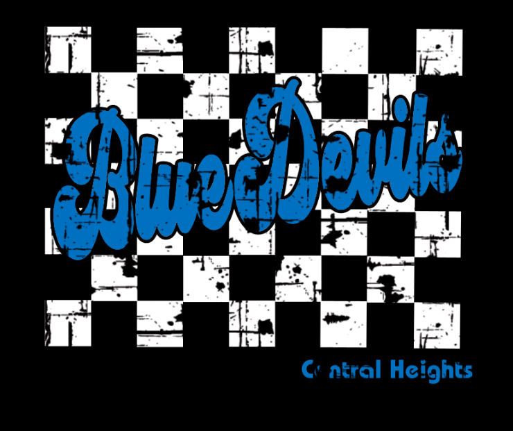 Distressed Check Blue Devils - tee, crewneck or hoodie