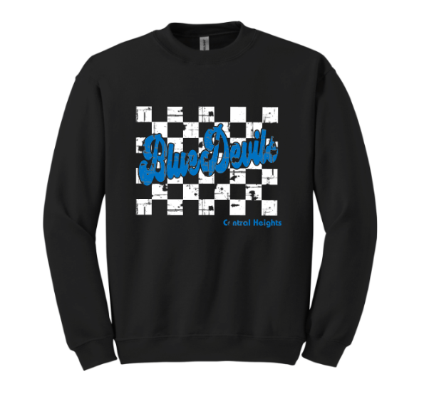 Distressed Check Blue Devils - tee, crewneck or hoodie