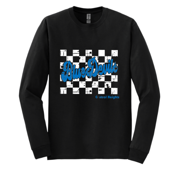 Distressed Check Blue Devils - tee, crewneck or hoodie