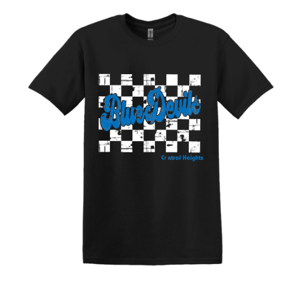 Distressed Check Blue Devils - tee, crewneck or hoodie