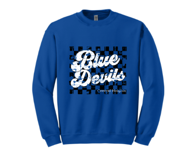 Checkerboard Blue Devils available on tee, long sleeve, crewneck, hoodie, or Dri-fit