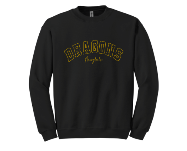 DRAGON Black and Gold available in adult or youth  tee, longsleeve, crewneck, hoodie, or dri-fit