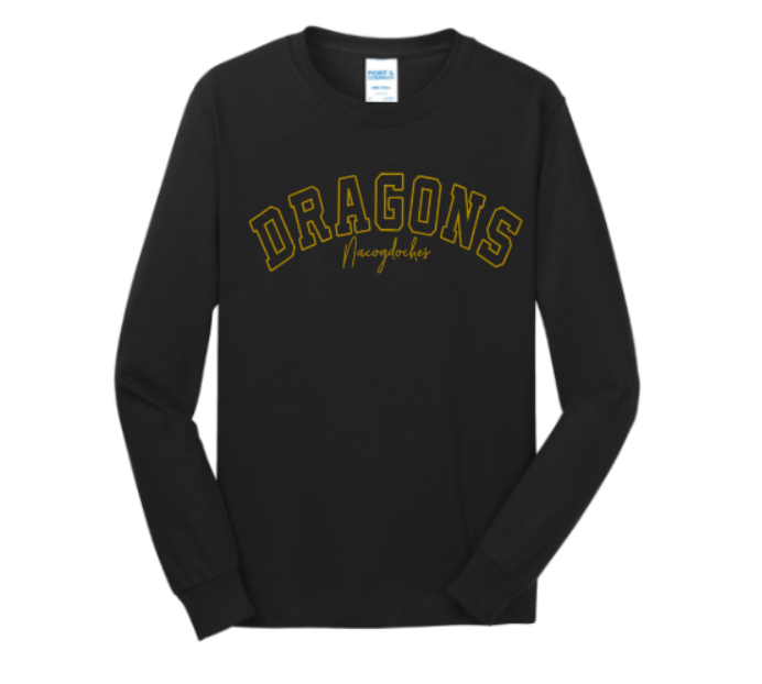 DRAGON Black and Gold available in adult or youth  tee, longsleeve, crewneck, hoodie, or dri-fit