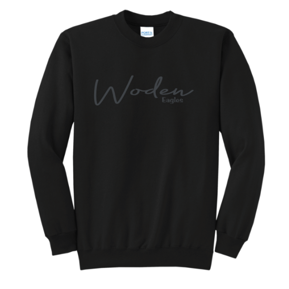 Black on Black Woden - tee, crewneck or hoodie