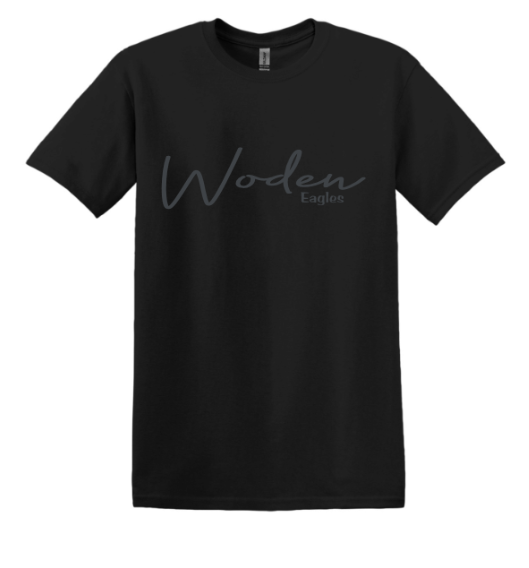 Black on Black Woden - tee, crewneck or hoodie