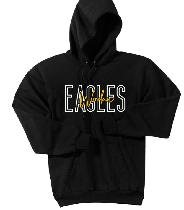 Block & Script Eagles - tee, crewneck or hoodie