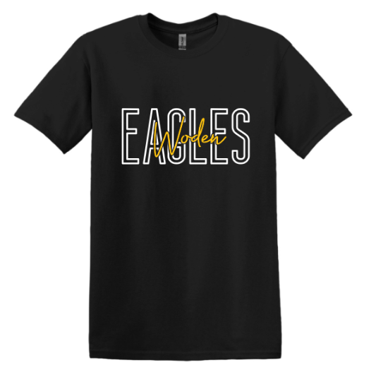 Block & Script Eagles - tee, crewneck or hoodie