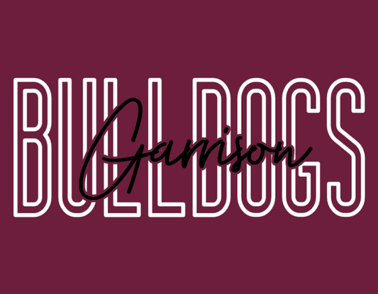 Block & Script Bulldogs - tee, crewneck or hoodie