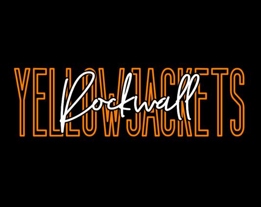 Block and Script Yellowjackets - tee, crewneck or hoodie