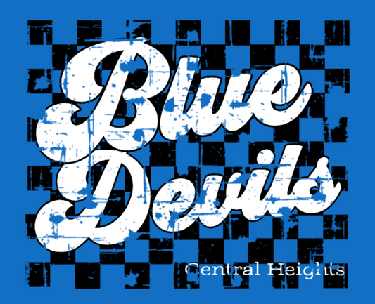 Checkerboard Blue Devils available on tee, long sleeve, crewneck, hoodie, or Dri-fit